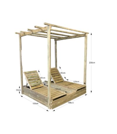 Daybed with canopy from pine