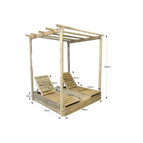 Daybed with canopy from pine